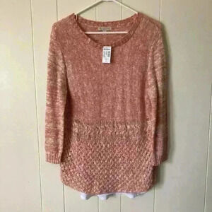 Dressbarn Knit Cotton Blend Top Sweater Size L